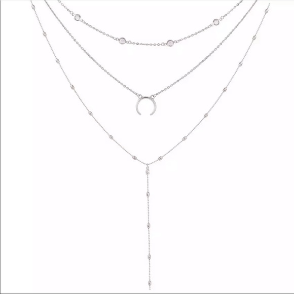 • Chloe •  Multi Layer Crescent Necklace - Picture 3 of 3